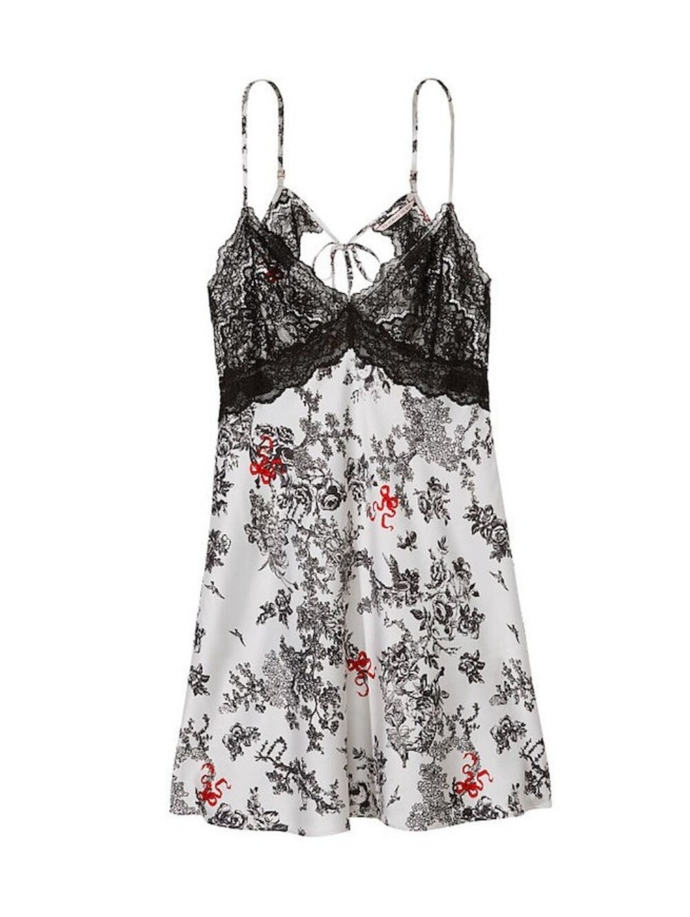 Victoria's Secret White Satin Lace Open Back Slip Dress